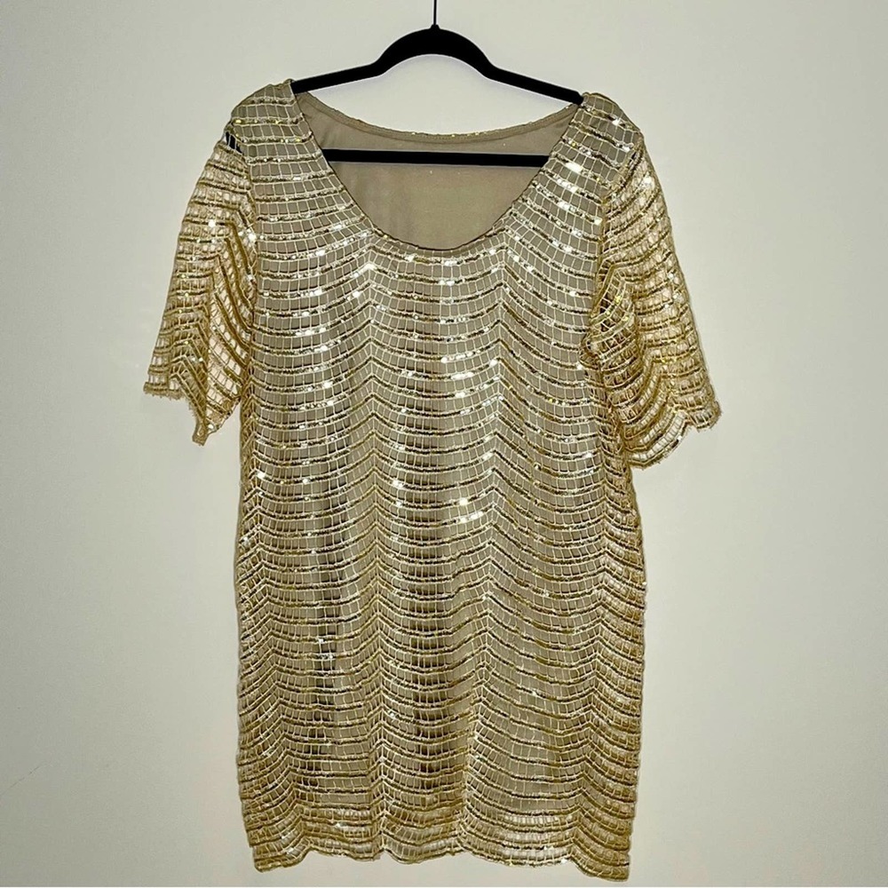 Shein Art Deco Sequin Great Gatsby Dress 1920s Night Club Dress XL